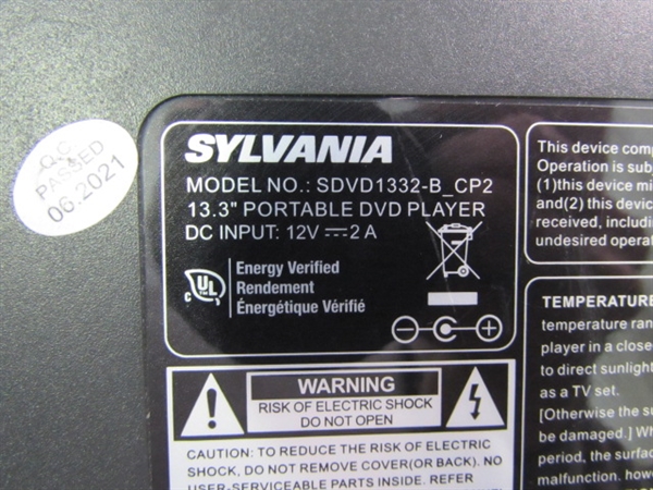 Sylvania Portable DVD Player