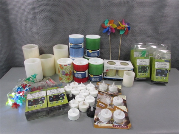 LED Battery Operated Candles, Garden Lights & more