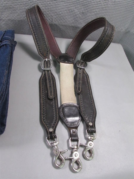 New Men's Rustler Jean 42x32 & 2 Pairs of Suspenders