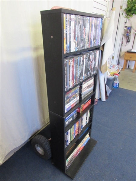 Media Shelf with DVD & VHS Movies