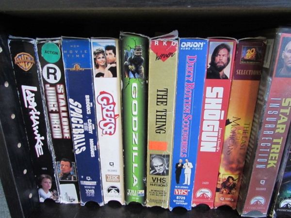 Media Shelf with DVD & VHS Movies