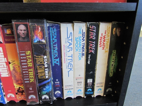 Media Shelf with DVD & VHS Movies