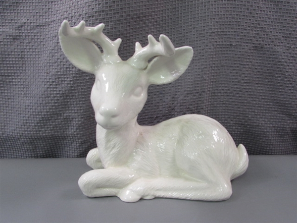 Pair of Ceramic Deer- Buck and Doe 