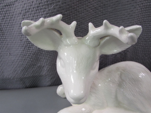 Pair of Ceramic Deer- Buck and Doe 