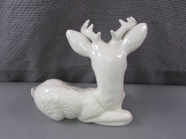 Pair of Ceramic Deer- Buck and Doe 