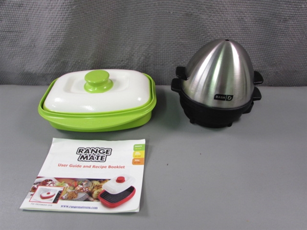 Dash Electric Egg Cooker & Range Mate Microwaveable Cookware