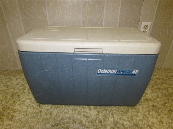 38 QT IGLOO WHEELIE COOLER & 48 QT COLEMAN ICE CHEST