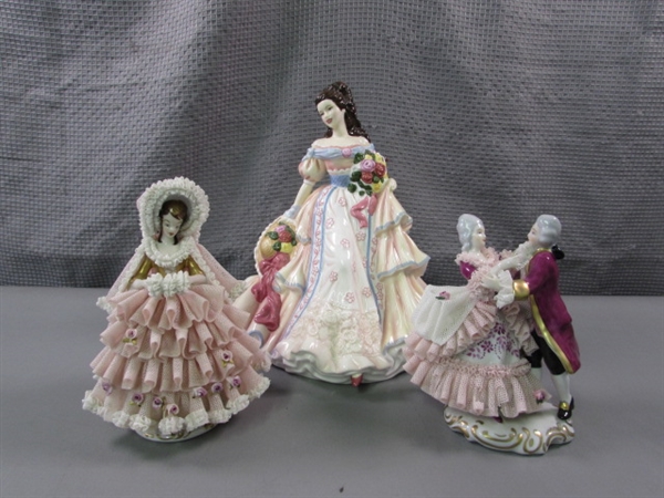 Royal Doulton & Vintage German Dresden Karl Klettle Figurines