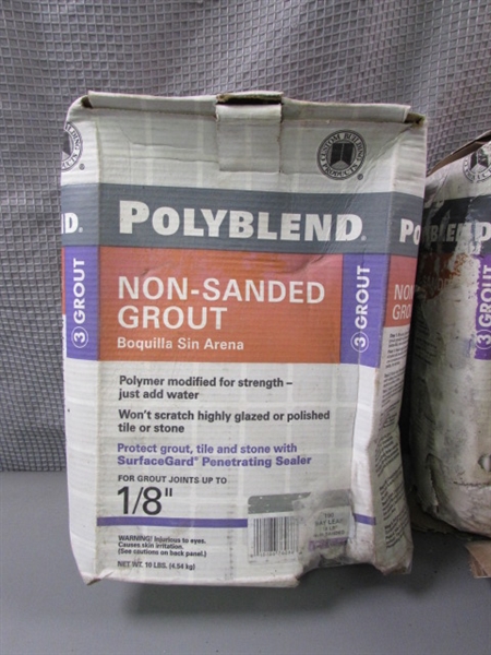 4 10lb Boxes Polyblend Non-Sanded Grout Bayleaf and Quartz