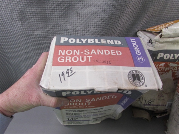 4 10lb Boxes Polyblend Non-Sanded Grout Bayleaf and Quartz