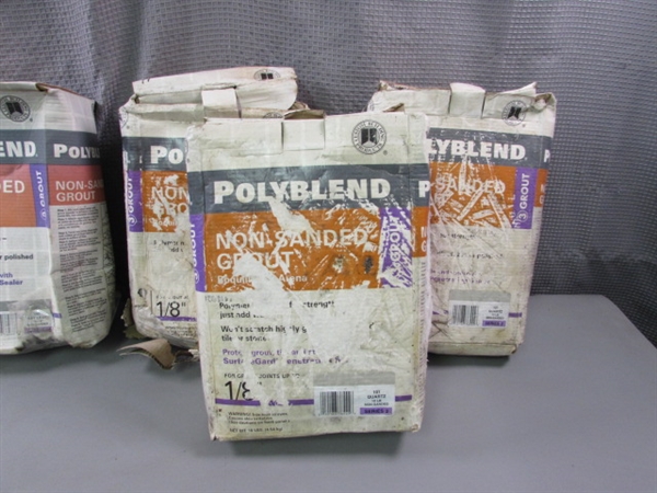 4 10lb Boxes Polyblend Non-Sanded Grout Bayleaf and Quartz