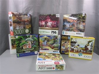 300, 500, 750, & 1000 Piece Puzzles- Most Brand New
