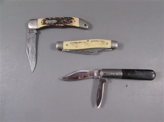 2 Schrade Trapper Knives & Barlow