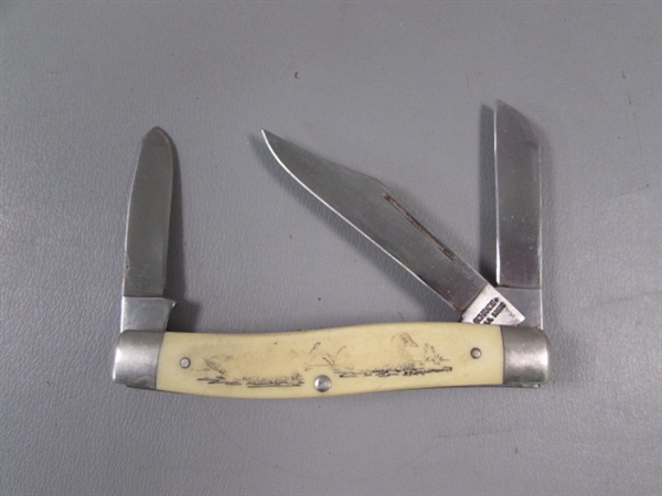 2 Schrade Trapper Knives & Barlow