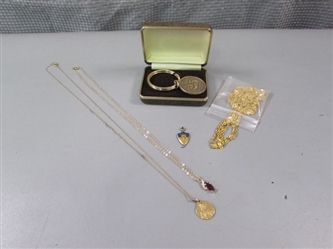 Gold Tone Necklaces, Senior 89 Charm and Keychain
