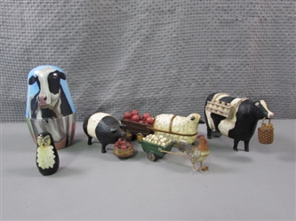 Set of 4 Teresa Kogut Farm Animals + Penguin