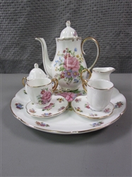 Porcelain Rose and Floral Miniature Tea Set