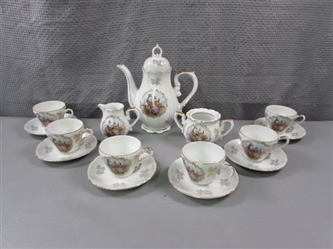 Porcelain Tea Set w/ Victorian Design