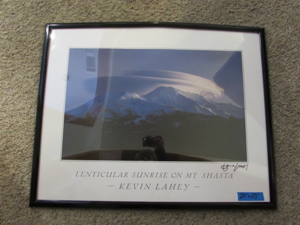 Signed and Framed Lenticular Sunrise on Mt. Shasta