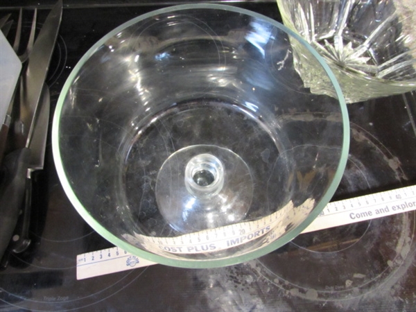 Table Trifle & Etched Glass Serving Bowl