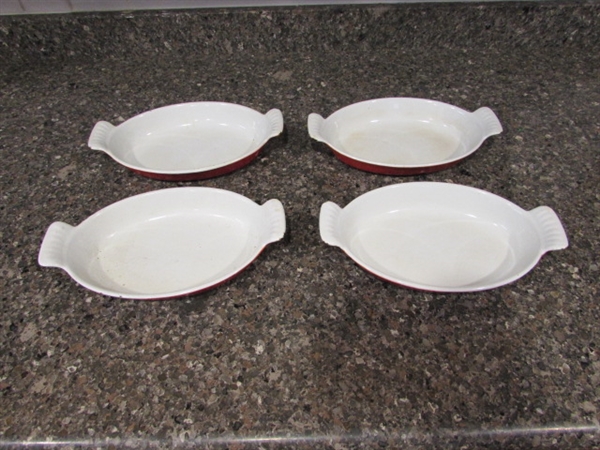Set of 4 Descoware Porcelainized Cast Iron Mini Casseroles