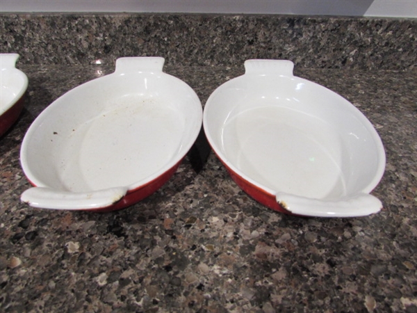 Set of 4 Descoware Porcelainized Cast Iron Mini Casseroles