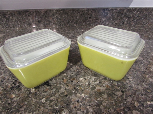 Vintage Pyrex Refrigerator Dishes Yellow 501 B
