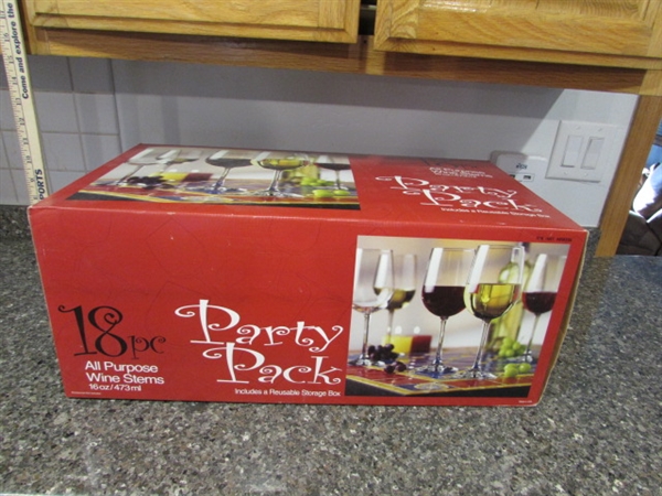 Party Pack 18 Pc Set All Purpose Wine Glasses