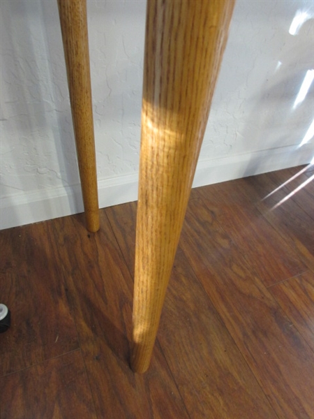 Pair of Wood Stools & Sofa/Hallway Table