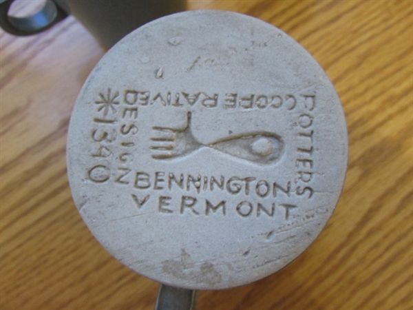 Set of 7 Vintage Bennington Trigger Mugs -Potters Design