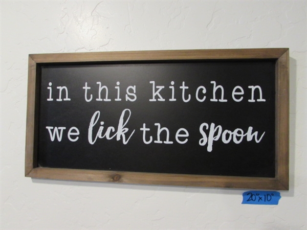 Kitchen Signs & Clock.