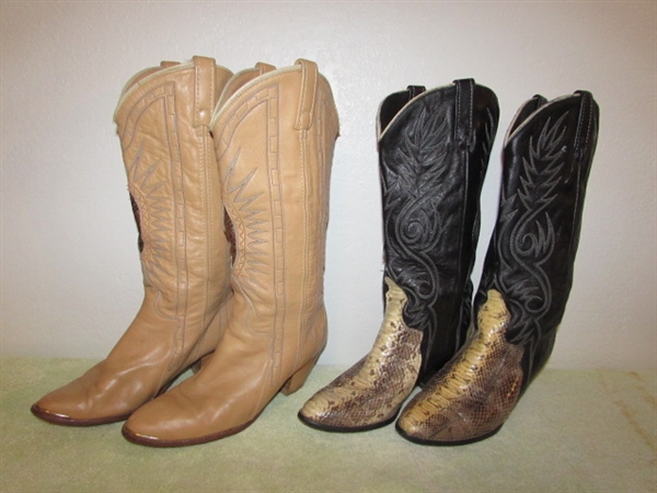 2 Pair ACME Womens Cowboy Boots 7 1/2