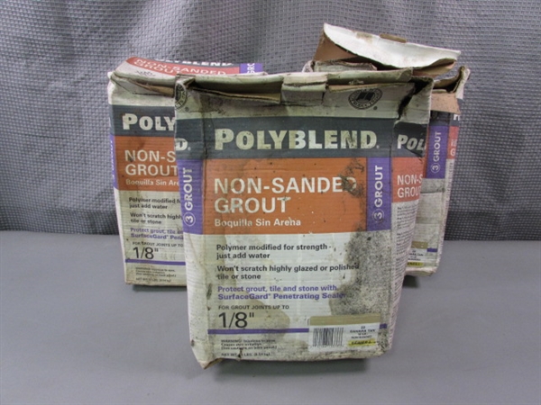 3 10lb Boxes Polyblend Non-Sanded Grout Sahara Tan #22