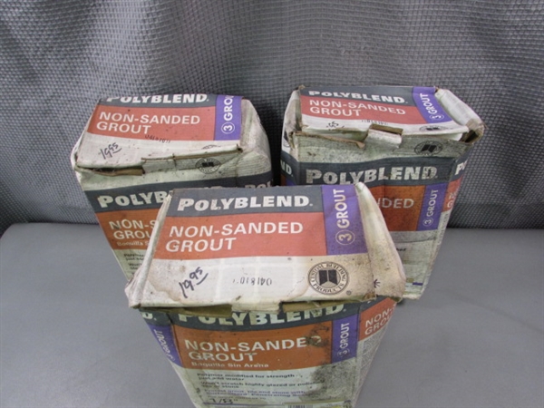 3 10lb Boxes Polyblend Non-Sanded Grout Sahara Tan #22