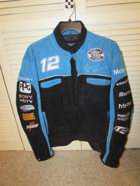 Nascar Ryan Newman #12 XL Suede Leather Jacket