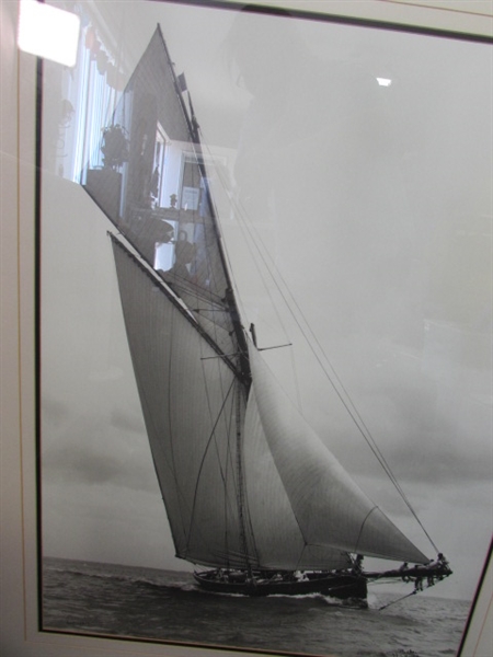 Large 38x46 Sailboat Framed Irex 1911 Photograph