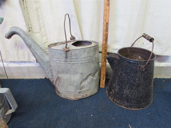 Vintage Watering Cans and Outdoor Decor.