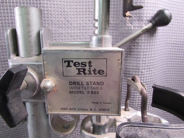 Drill Doctor, Test Rite Drill Stand, Drill Grinding Attachment, and Drill Bits
