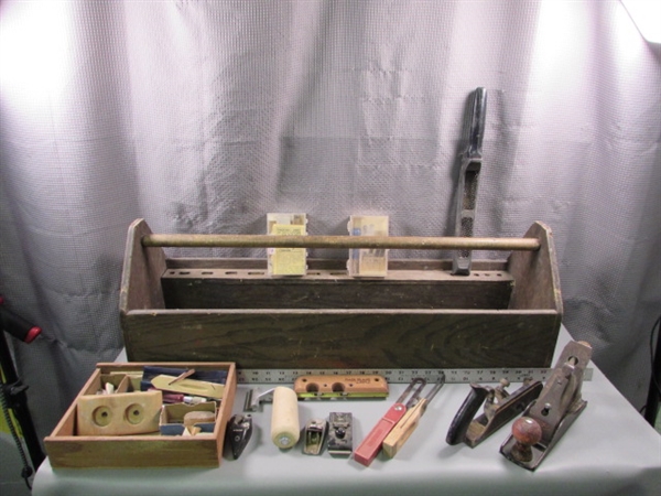 Wood Tool Box w/Tools