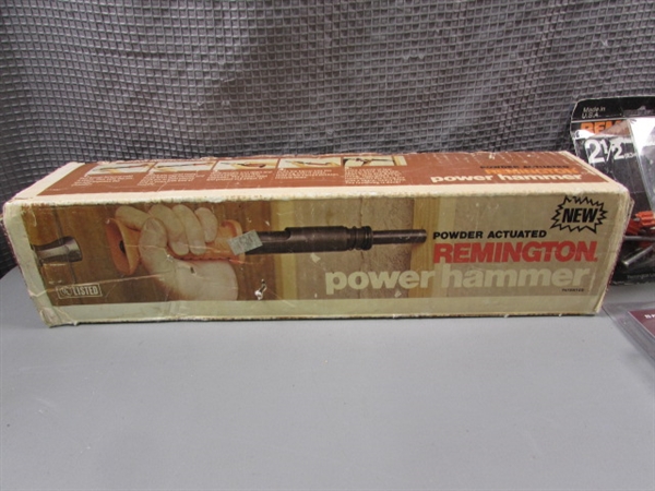 Powder Actuated Remington Power Hammer, Drive Pins, and Power Loads