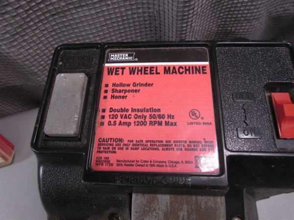 Wet Wheel Machine, Dado Set, & Hand Tools