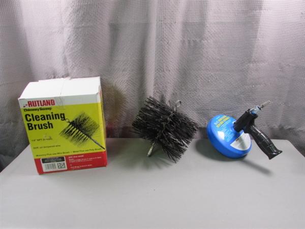 Chimney Sweep Cleaning brushes & 25' Drain Cleaner