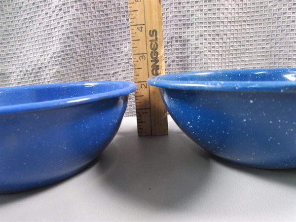 Collection of Blue Enamelware