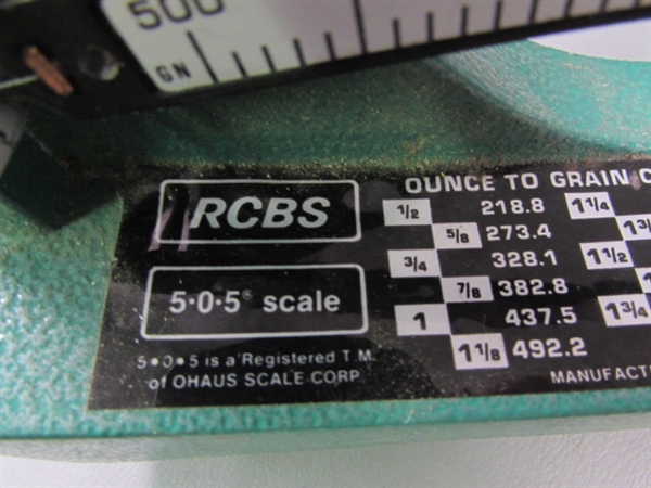 RCBS 5-0-5 Scale Ounce to Grain Conversion