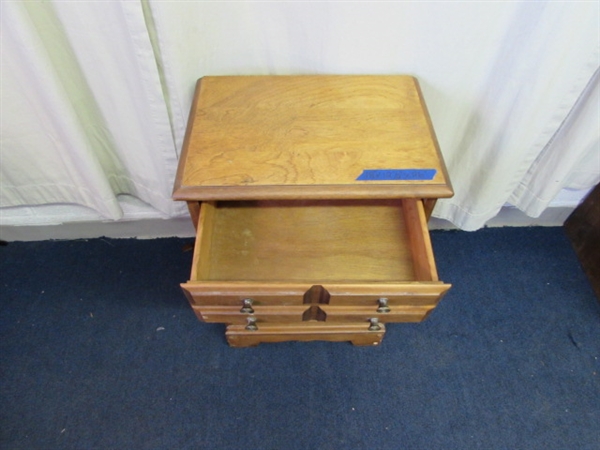Vintage Wood Nightstand Side Table