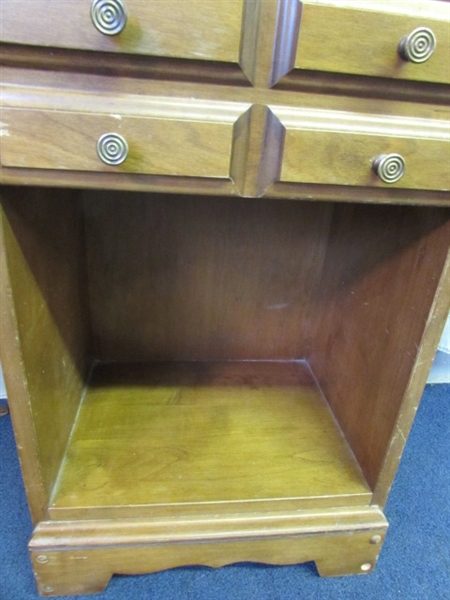 Vintage Wood Nightstand Side Table