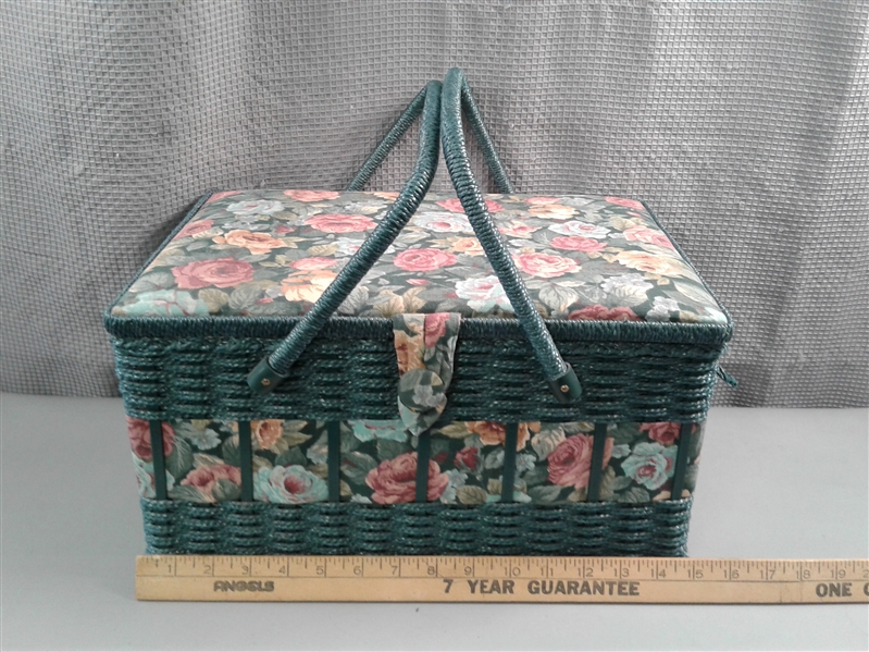 Floral Sewing Box & Quilt as You Go Frame