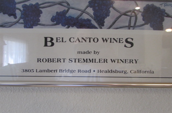 Framed Robert Stemmler Winery Picture, Trivet, Cutting Boards, etc