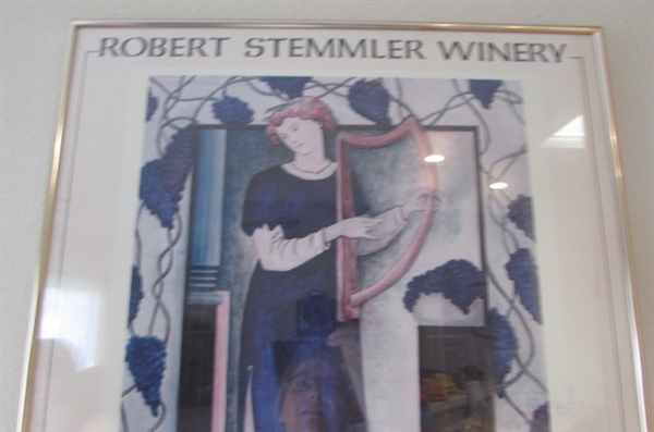 Framed Robert Stemmler Winery Picture, Trivet, Cutting Boards, etc