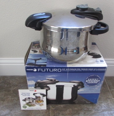 Fagor Futuro 6 Qt Stainless Steel Pressure Cooker w/Accessories